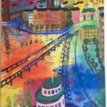 Gamla Slussen - Skärbräda 29,5x19,5 cm