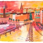 Solnedgång över Stockholm - Fine art giclée