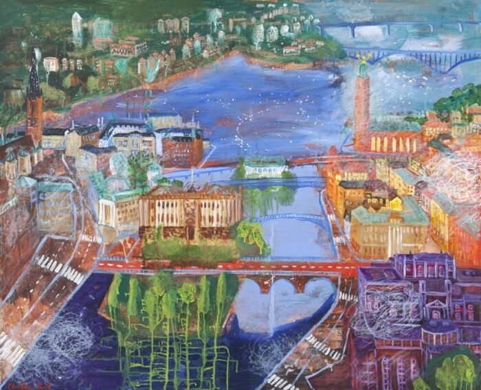 Spegling över Stockholm - Fine art giclée