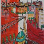 Slussenvy Red - Lithographs