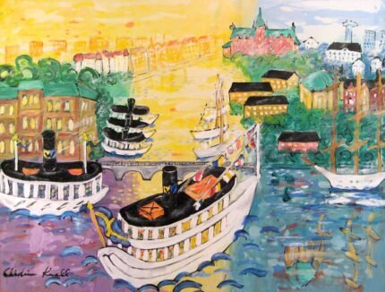 Utsikt från Gamla Stan - Textile paintings