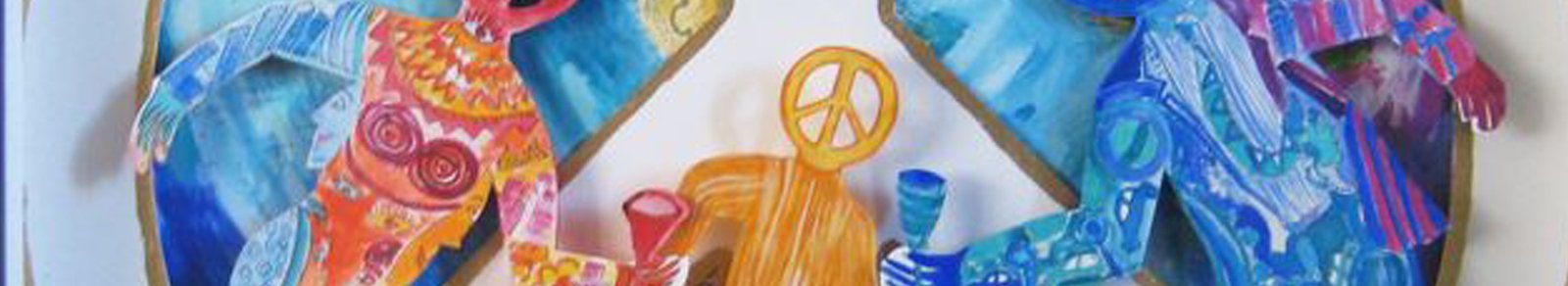 Cut out figures in box frame