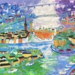 Stockholm by day - Textile paintings