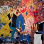 Dans i baren -Textile paintings