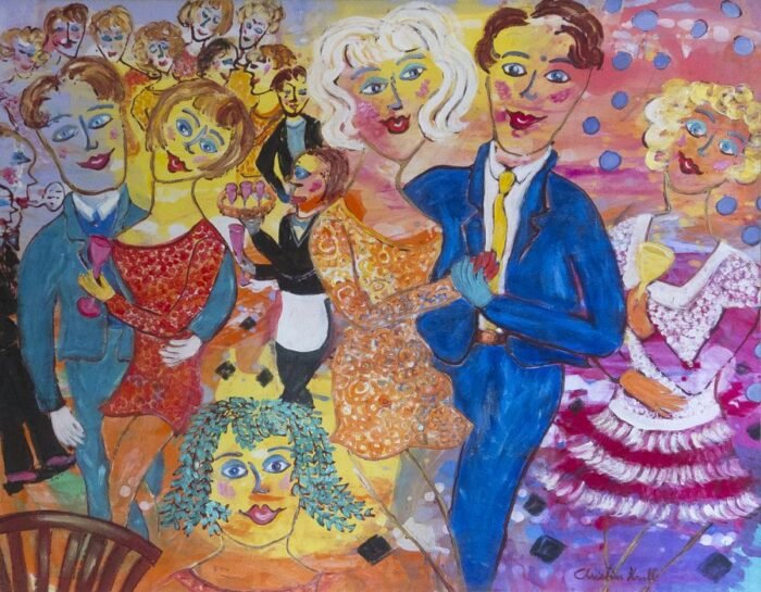 Festkväll-Textile paintings